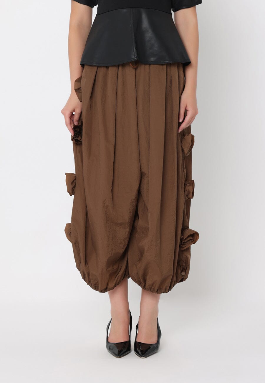 Flower Applique Parachute Pants - Glamourous Grace