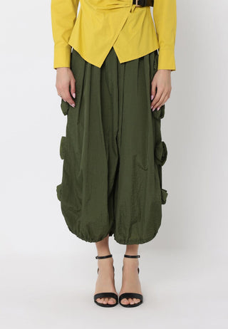 Flower Applique Parachute Pants - Glamourous Grace