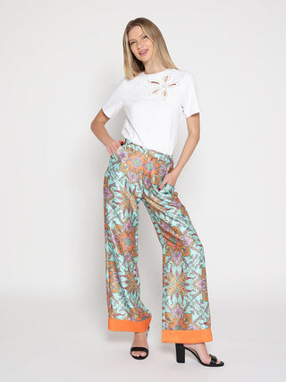 Flower cut out Solid Color T-Shirt