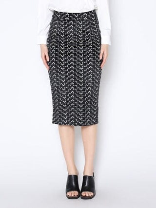 Flower Embroidered Midi Bodycon Pencil Skirt