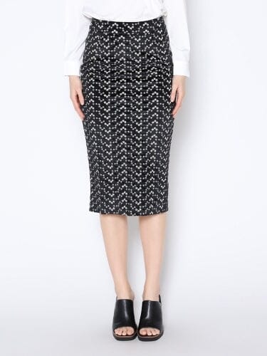 Flower Embroidered Midi Bodycon Pencil Skirt - Glamourous Grace