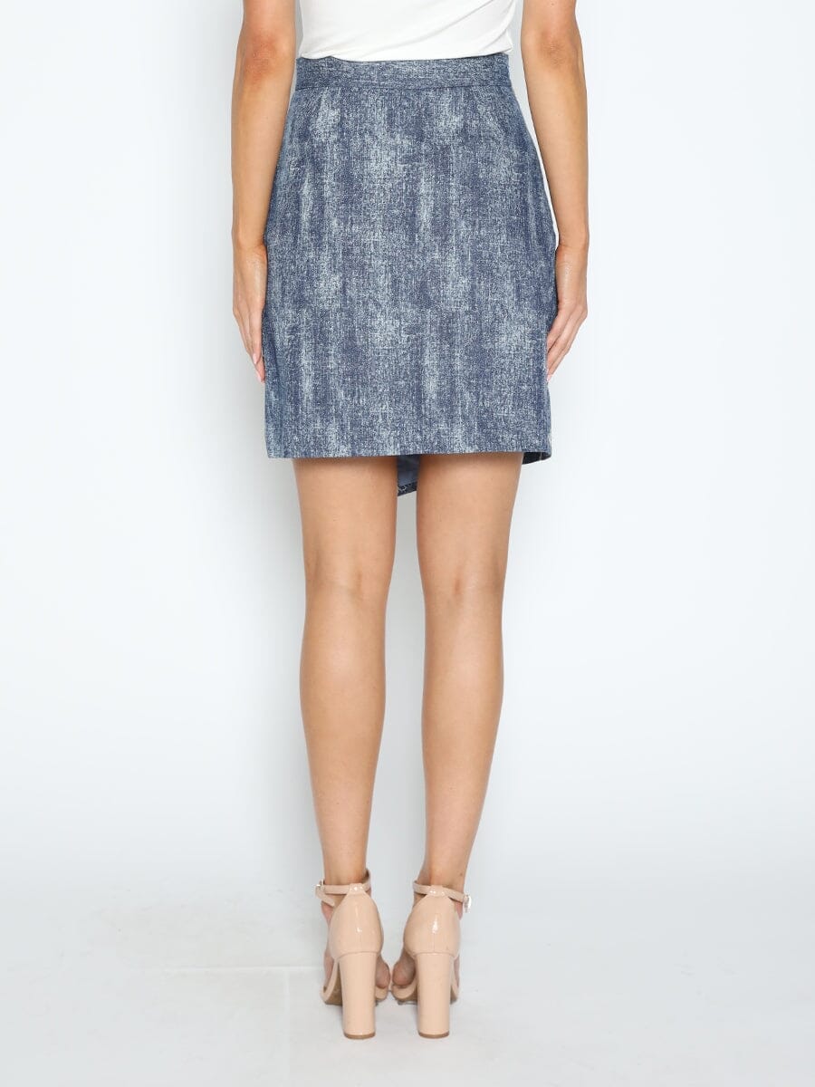 Flower Embroidered Mini Denim Skirt - Glamourous Grace