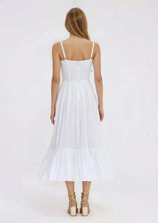 Flutter Poplin Butterfly Midi Dress – Off White (Final Sale) - Glamourous Grace