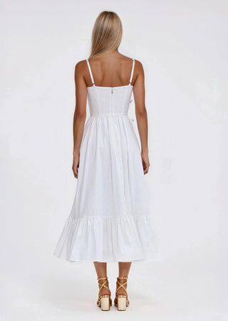 Flutter Poplin Butterfly Midi Dress – Off White - Glamourous Grace