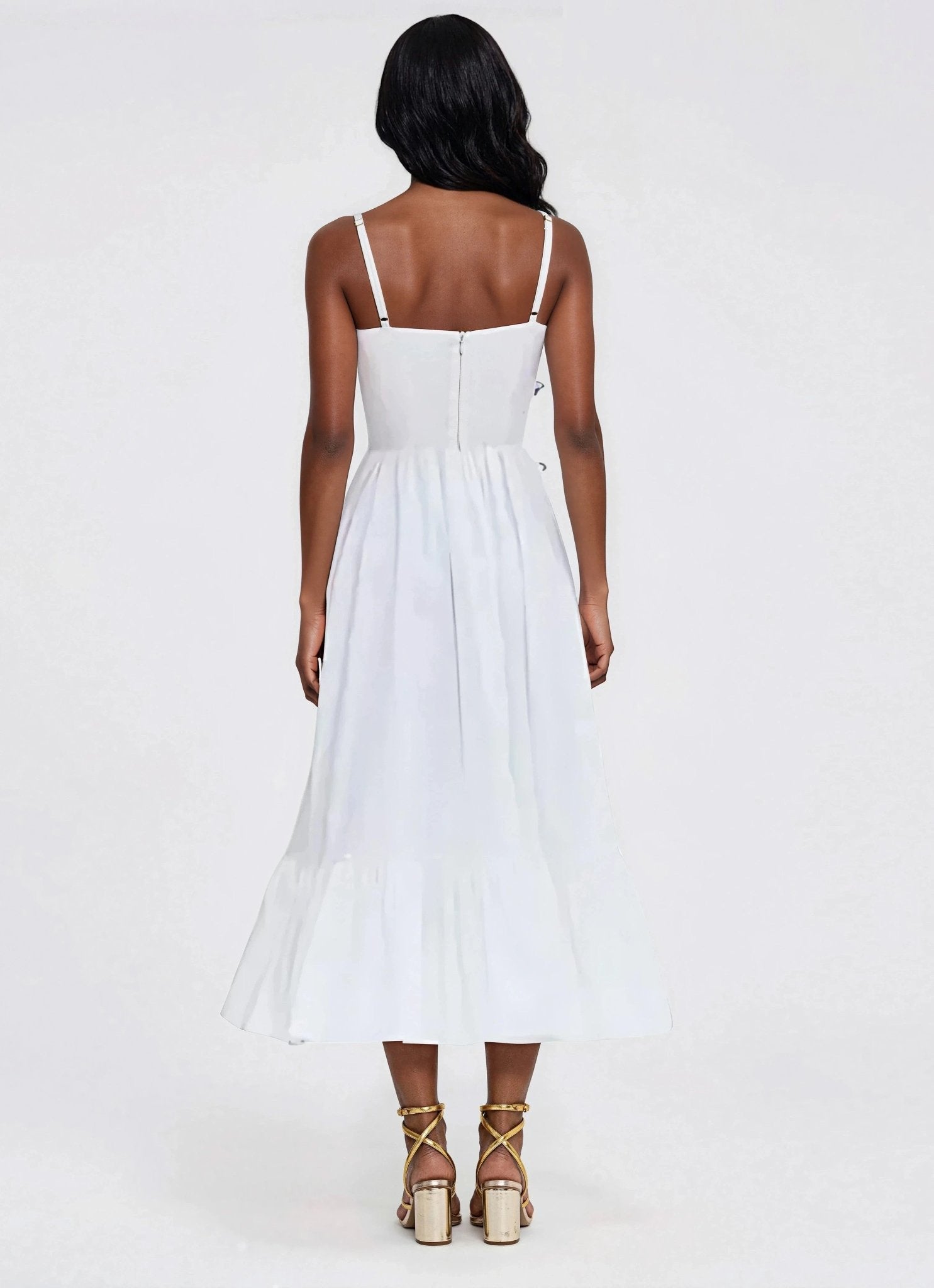 Flutter Poplin Butterfly Midi Dress – Off White (Final Sale) - Glamourous Grace