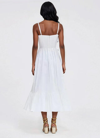 Flutter Poplin Butterfly Midi Dress – Off White (Final Sale) - Glamourous Grace