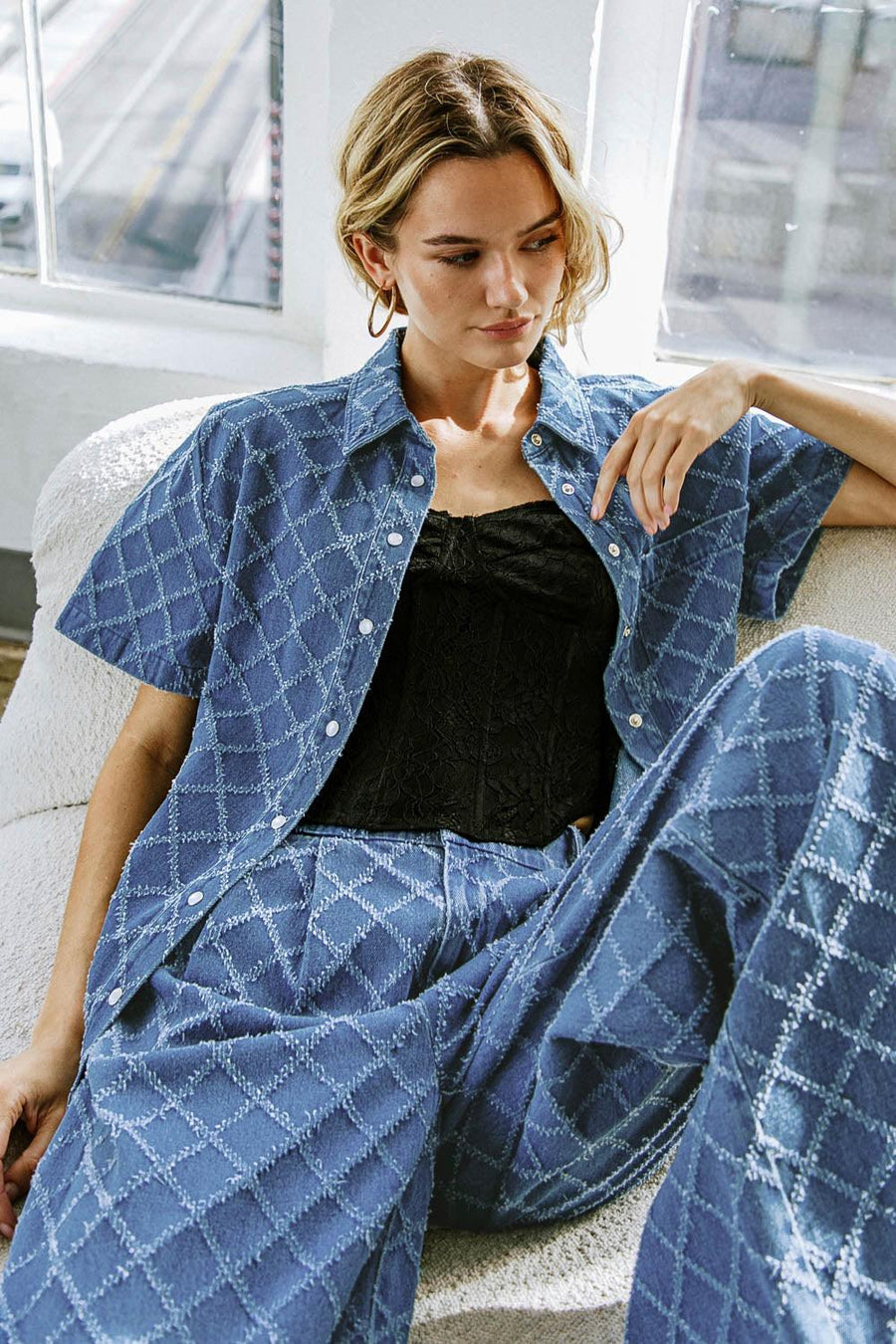 IT'S A SECRET DENIM TOP - Glamourous Grace