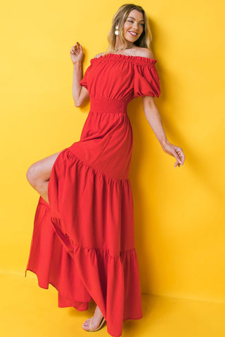 OUT IN THE COUNTRY WOVEN MAXI DRESS - Glamourous Grace