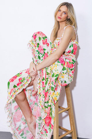 PULLING HEARTSTRINGS WOVEN MAXI DRESS - Glamourous Grace