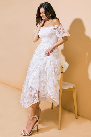 LOVE IN YOUR EYES WOVEN MIDI DRESS - Glamourous Grace