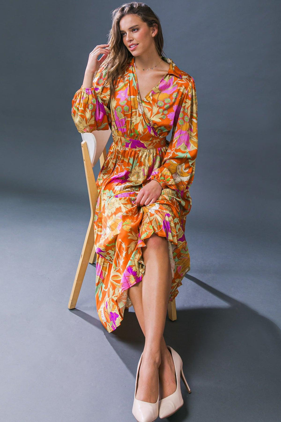 KEEP GETTING BETTER WOVEN MIDI DRESS - Glamourous Grace