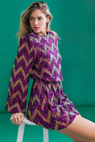 REAL ALLURE SEQUIN ROMPER - Glamourous Grace
