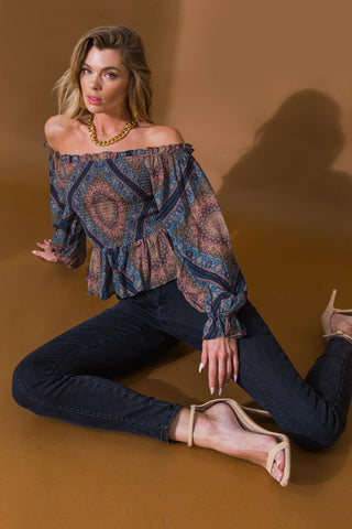 BOHO RAINBOW WOVEN TOP - Glamourous Grace