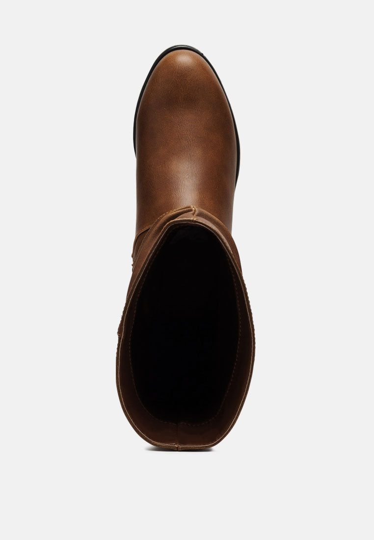 Folds Slouch Faux Leather Ankle Boots - Glamourous Grace