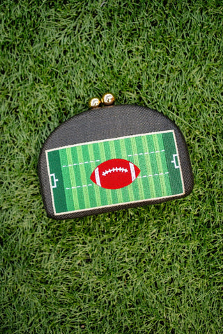 Football- Embroidered Clutch