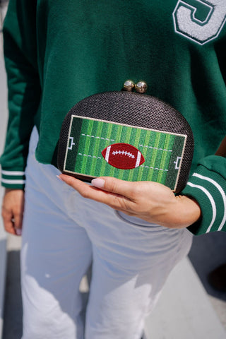 Football- Embroidered Clutch
