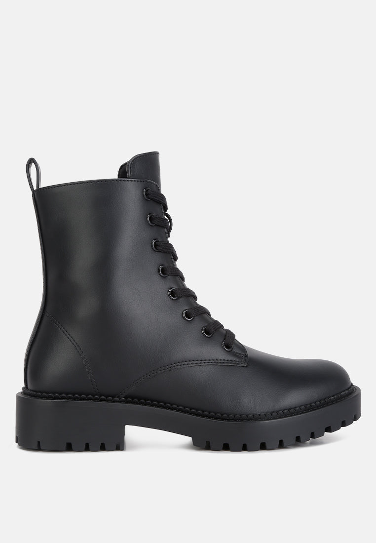 Forter Faux Leather Lace Up Boots - Glamourous Grace