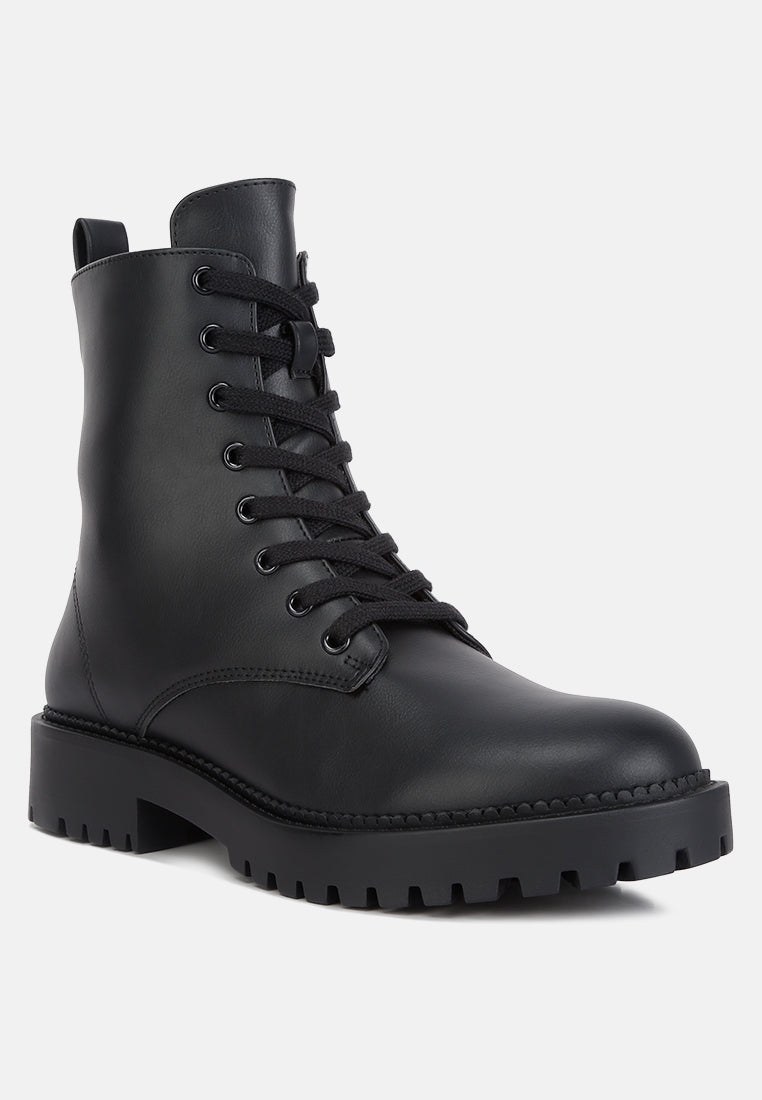 Forter Faux Leather Lace Up Boots - Glamourous Grace