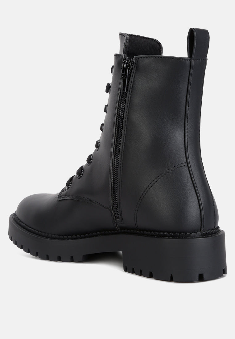 Forter Faux Leather Lace Up Boots - Glamourous Grace