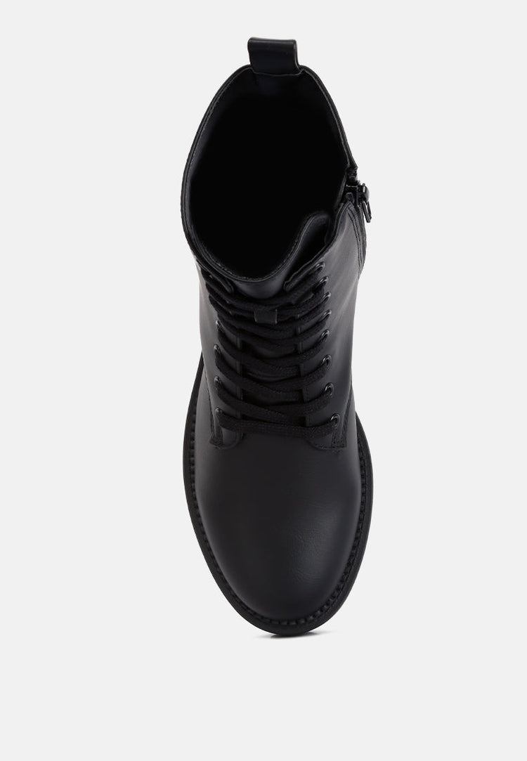 Forter Faux Leather Lace Up Boots