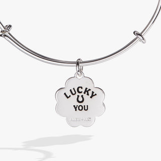 Four-Leaf Clover Charm Bangle