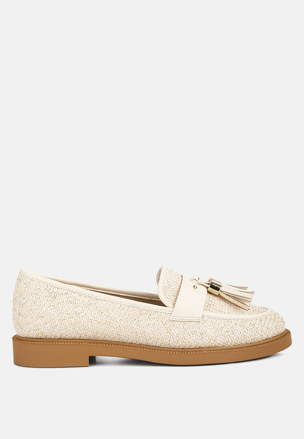 Foxford Tassle Detail Raffia Loafers - Glamourous Grace
