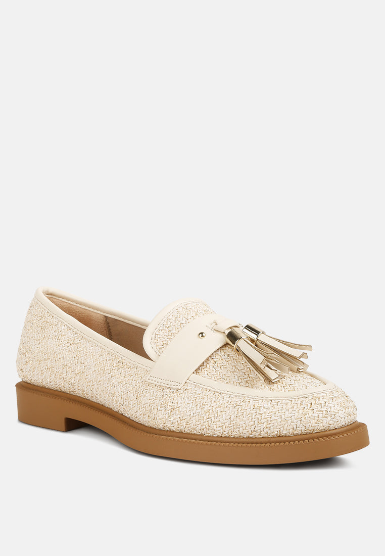 Foxford Tassle Detail Raffia Loafers - Glamourous Grace