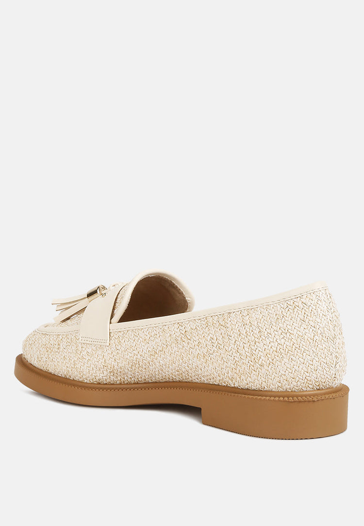 Foxford Tassle Detail Raffia Loafers