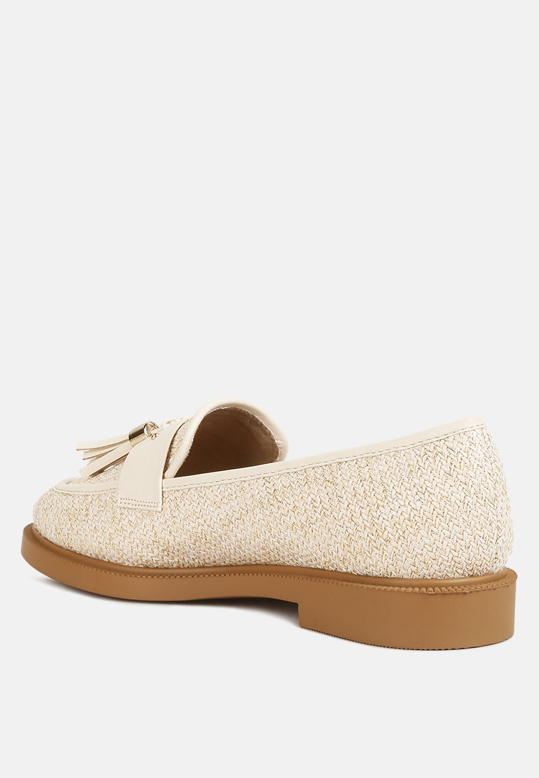 Foxford Tassle Detail Raffia Loafers - Glamourous Grace