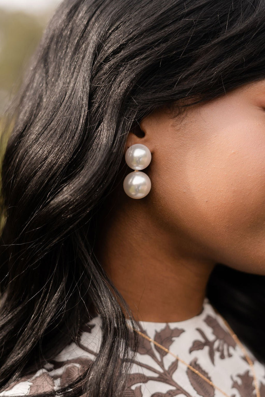 Frances Larger Double Pearl Earring - Glamourous Grace