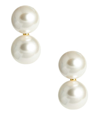Frances Larger Double Pearl Earring - Glamourous Grace