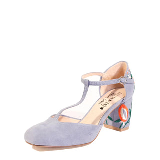 Frenchie T-Strap Embroidered Heels - Glamourous Grace