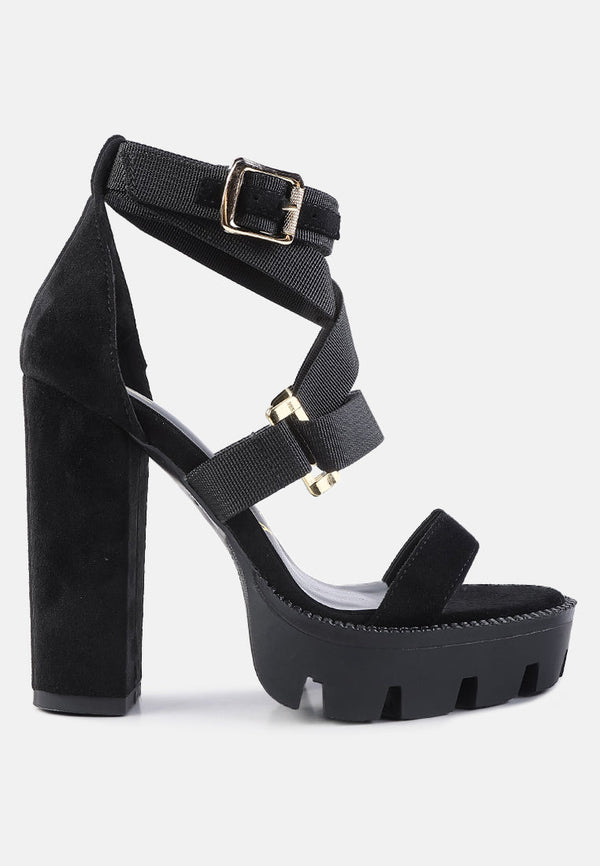 Fresh Daisy Harness Straps Block Heel Sandals - Glamourous Grace