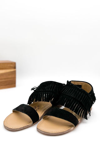 Fringe Star Sandal in Black - Glamourous Grace