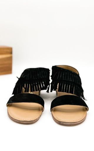 Fringe Star Sandal in Black - Glamourous Grace