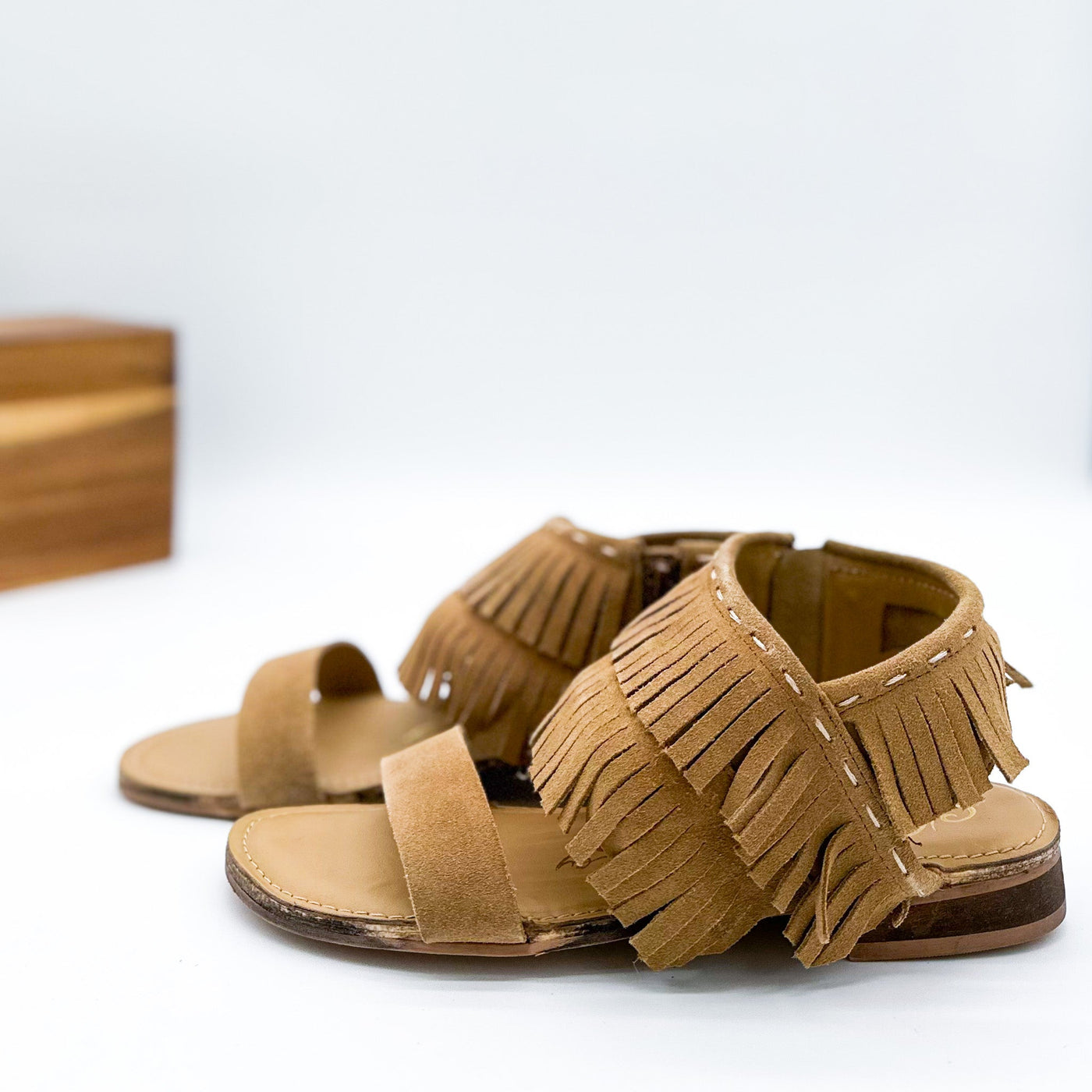 Fringe Star Sandal in Tan - Glamourous Grace