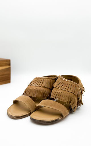 Fringe Star Sandal in Tan - Glamourous Grace