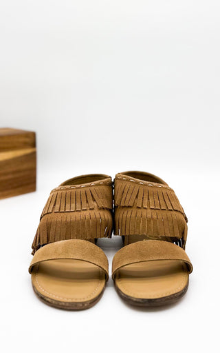 Fringe Star Sandal in Tan - Glamourous Grace