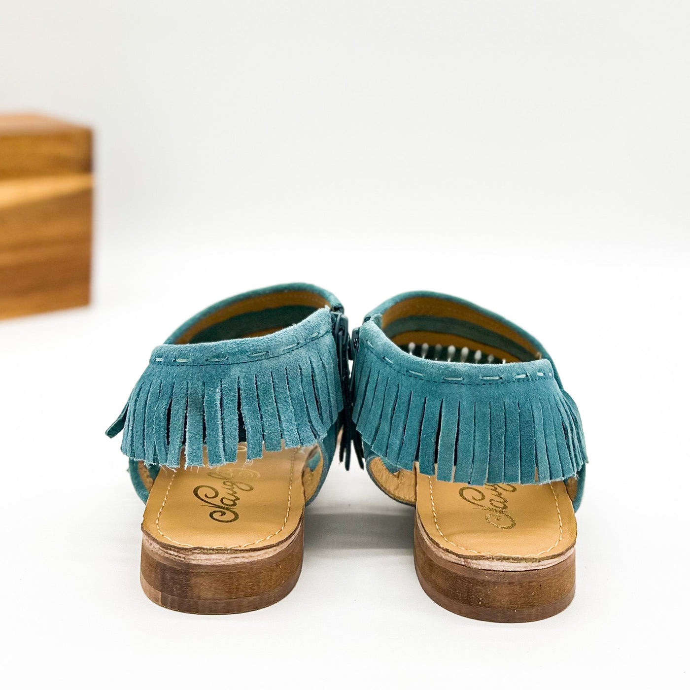 Fringe Star Sandal in Teal - Glamourous Grace