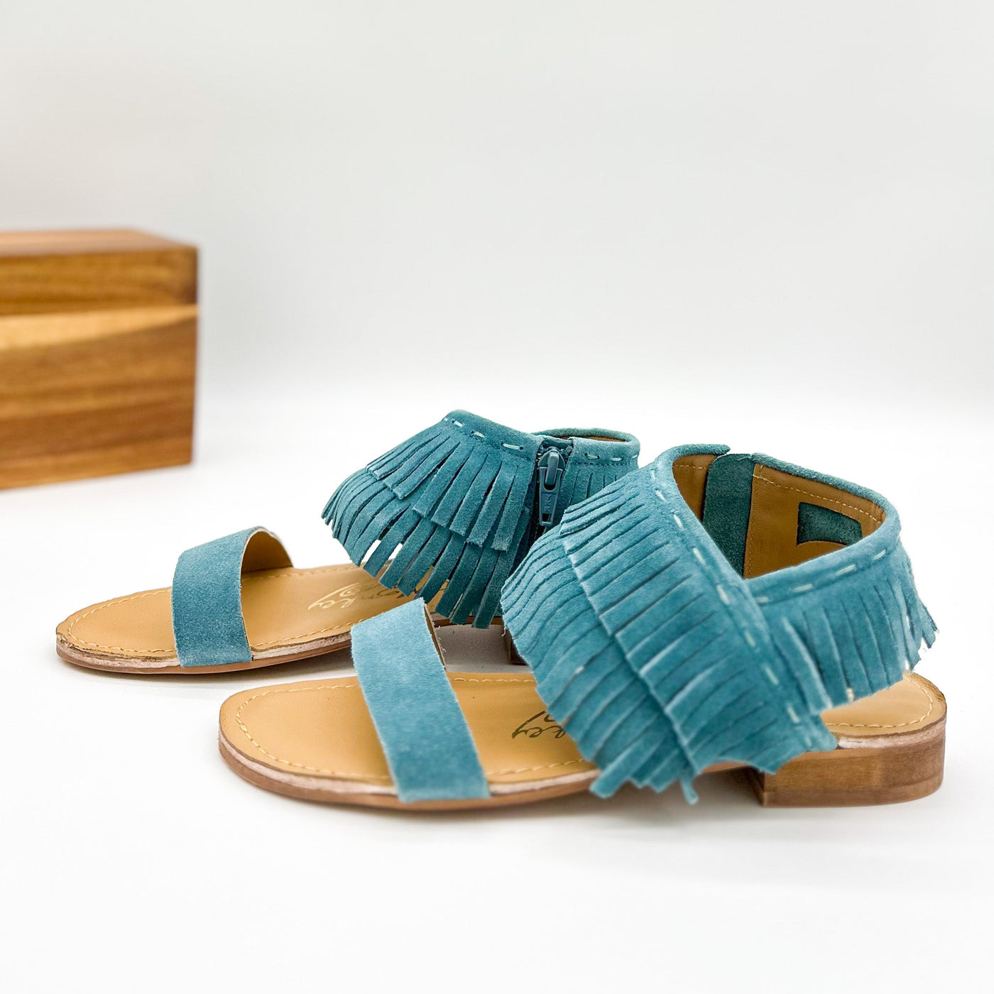 Fringe Star Sandal in Teal - Glamourous Grace