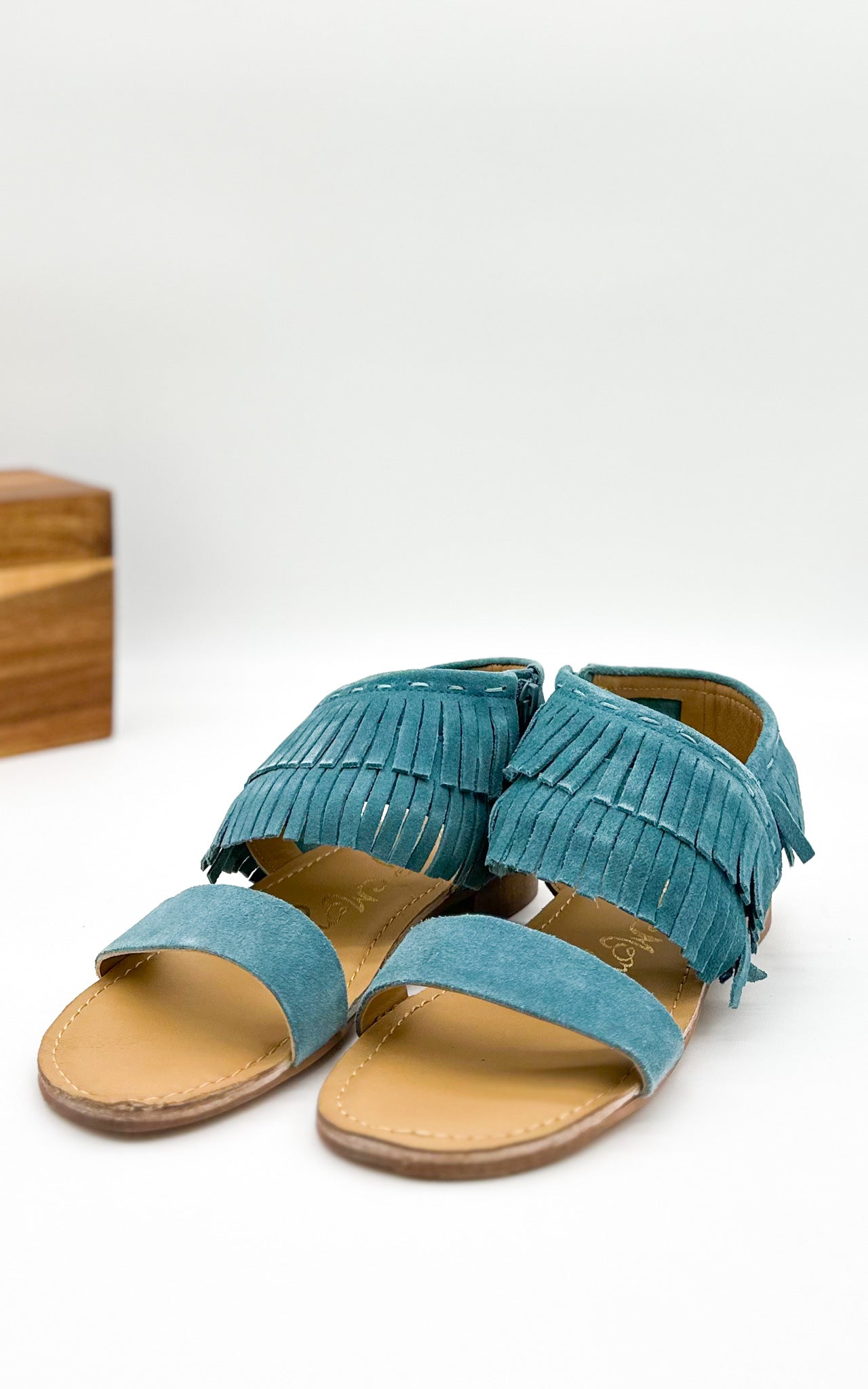Fringe Star Sandal in Teal - Glamourous Grace