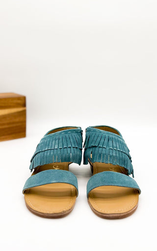 Fringe Star Sandal in Teal - Glamourous Grace
