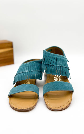 Fringe Star Sandal in Teal - Glamourous Grace