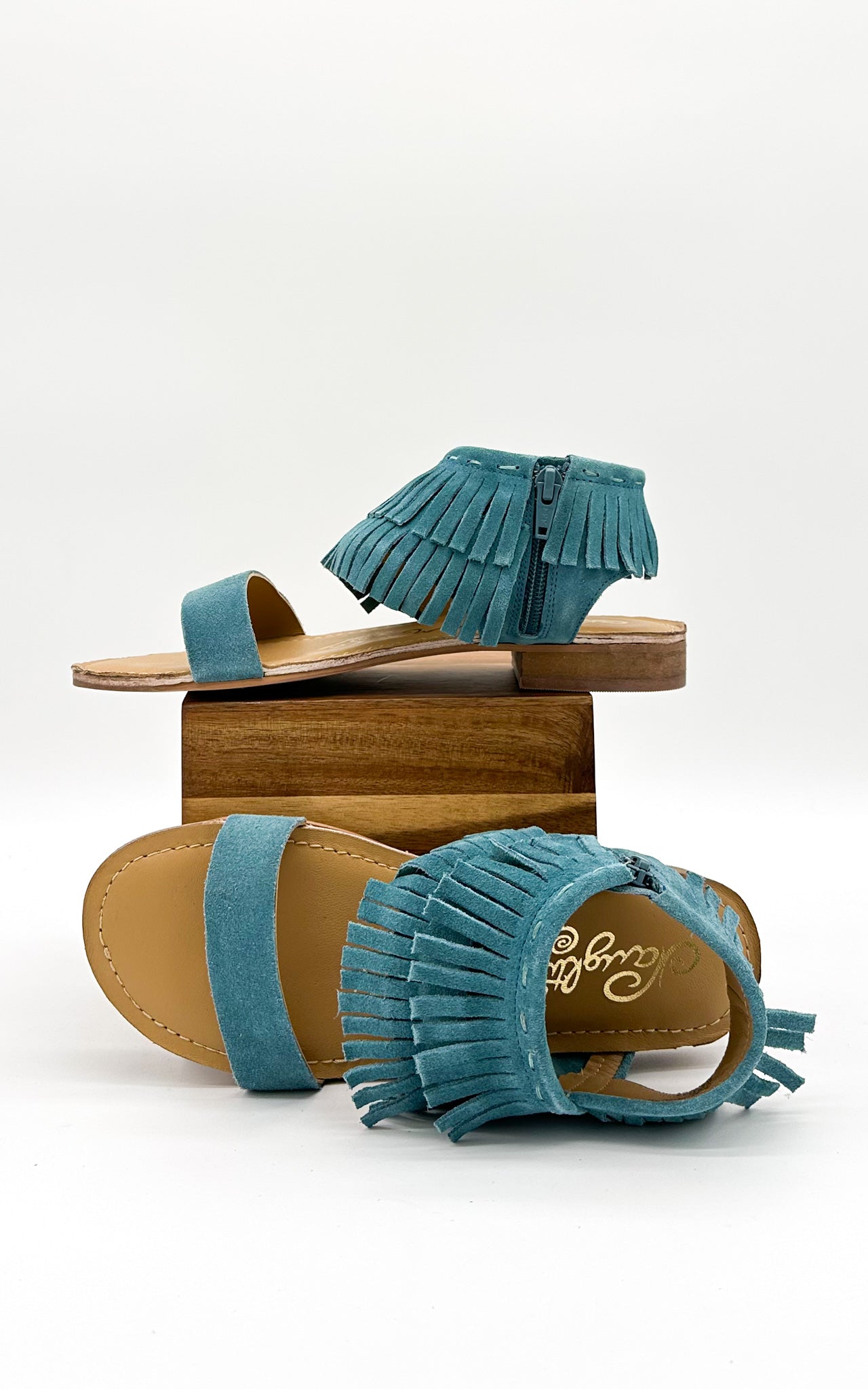 Fringe Star Sandal in Teal - Glamourous Grace