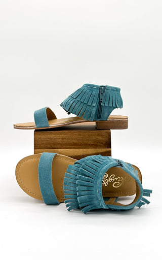 Fringe Star Sandal in Teal - Glamourous Grace
