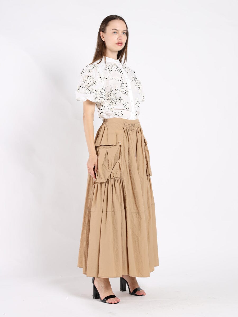 Front Body Floral Fabric Work Caller Top - Glamourous Grace