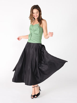 Front Bow-Tie Smoked Back Bustier Top