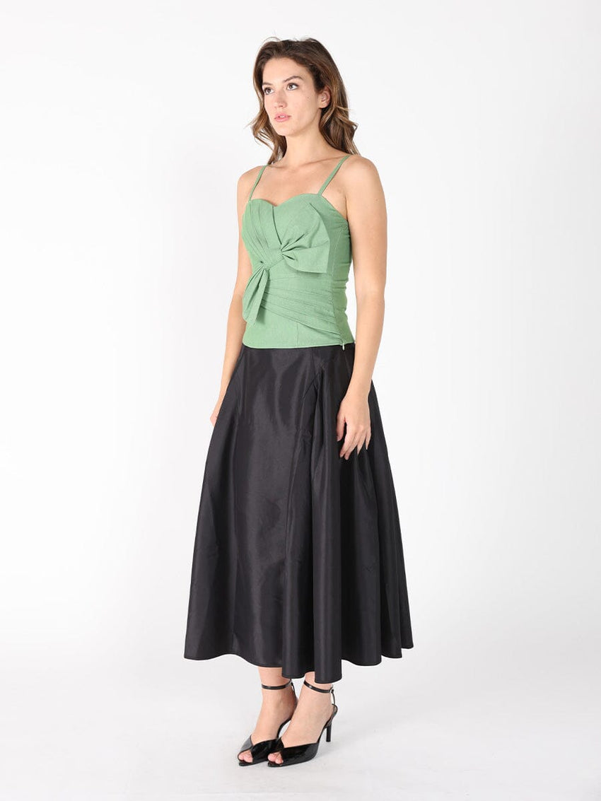 Front Bow-Tie Smoked Back Bustier Top