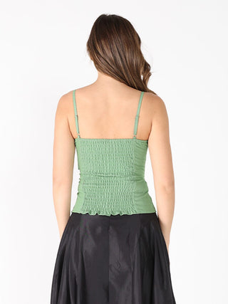 Front Bow-Tie Smoked Back Bustier Top