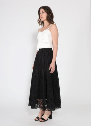 Front Bow-Tie Smoked Back Bustier Top